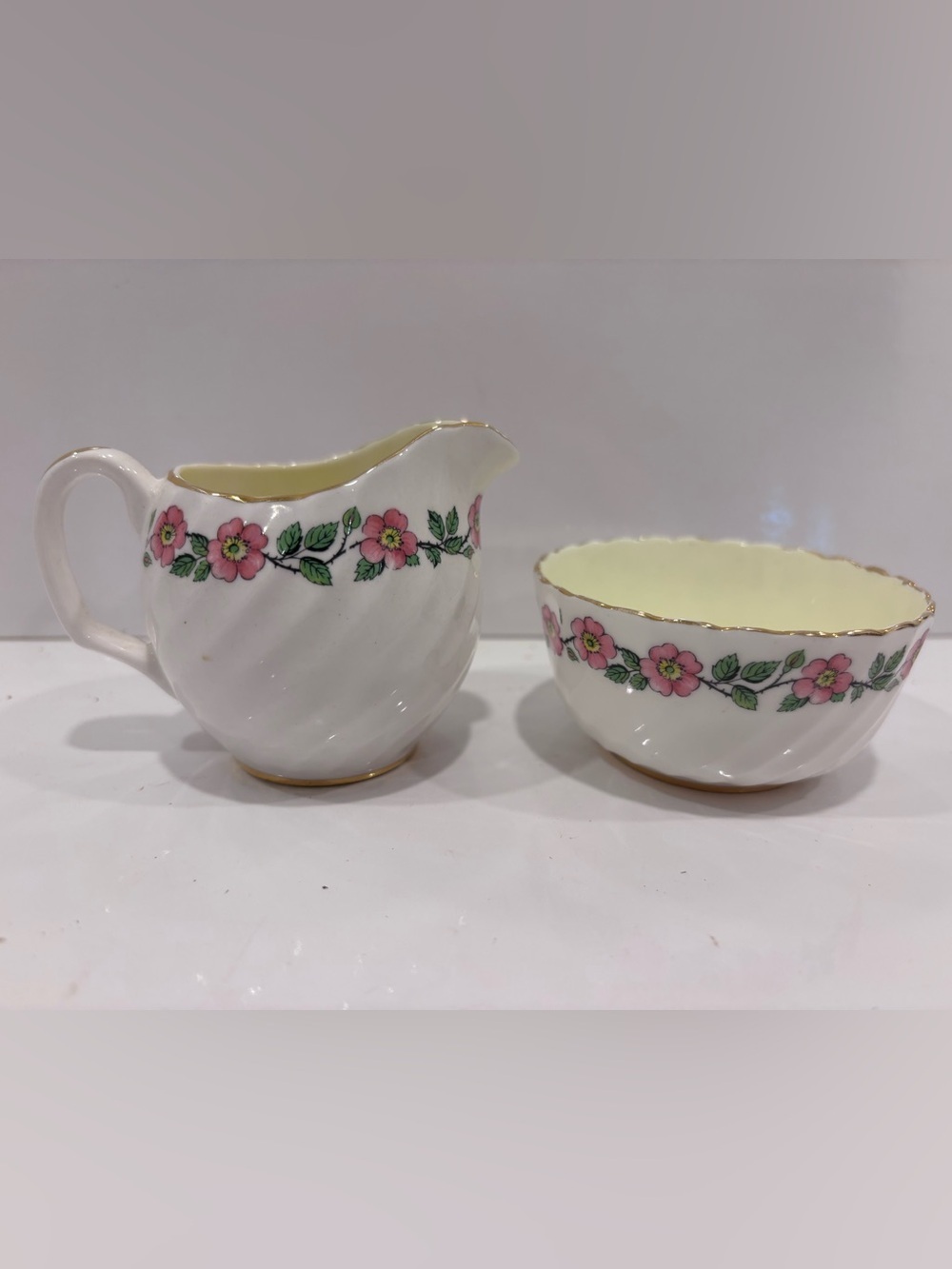 Vintage Royal Imperial Bone England China Mini  Creamer &sugar Set, Floral/gold